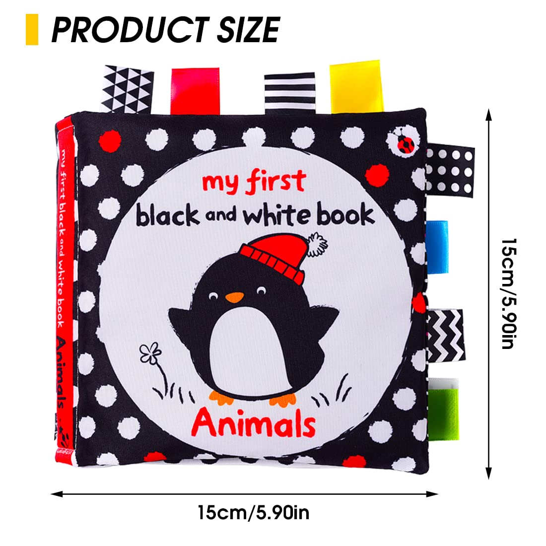 SNOWIE SOFT First Baby Cloth Book for Babies High Contrast Black and White Interaction Book,Cartoon Animal Theme,Cloth Books for Baby Early Education Vision Development for 3-12 Months SNOWIE SOFT First Baby Cloth Book for Babies High Contrast Black and White Interaction Book,Cartoon Animal Theme,Cloth Books for Baby Early Education Vision Development for 3-12 Months